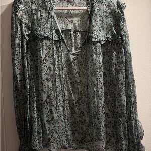 Cleobella Blue Floral Blouse